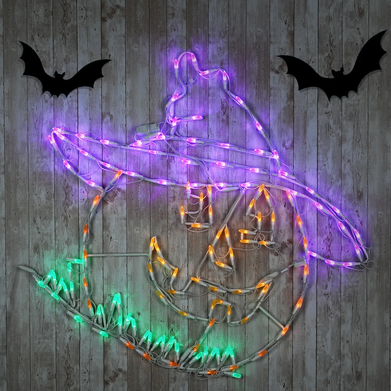 New National Tree Company 32 in. Halloween Jack O Lantern Lighted Sign Decoration with LED Lights