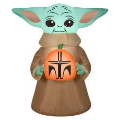 New National Tree Company 42 in. Halloween Baby Yoda Inflatable Decoration