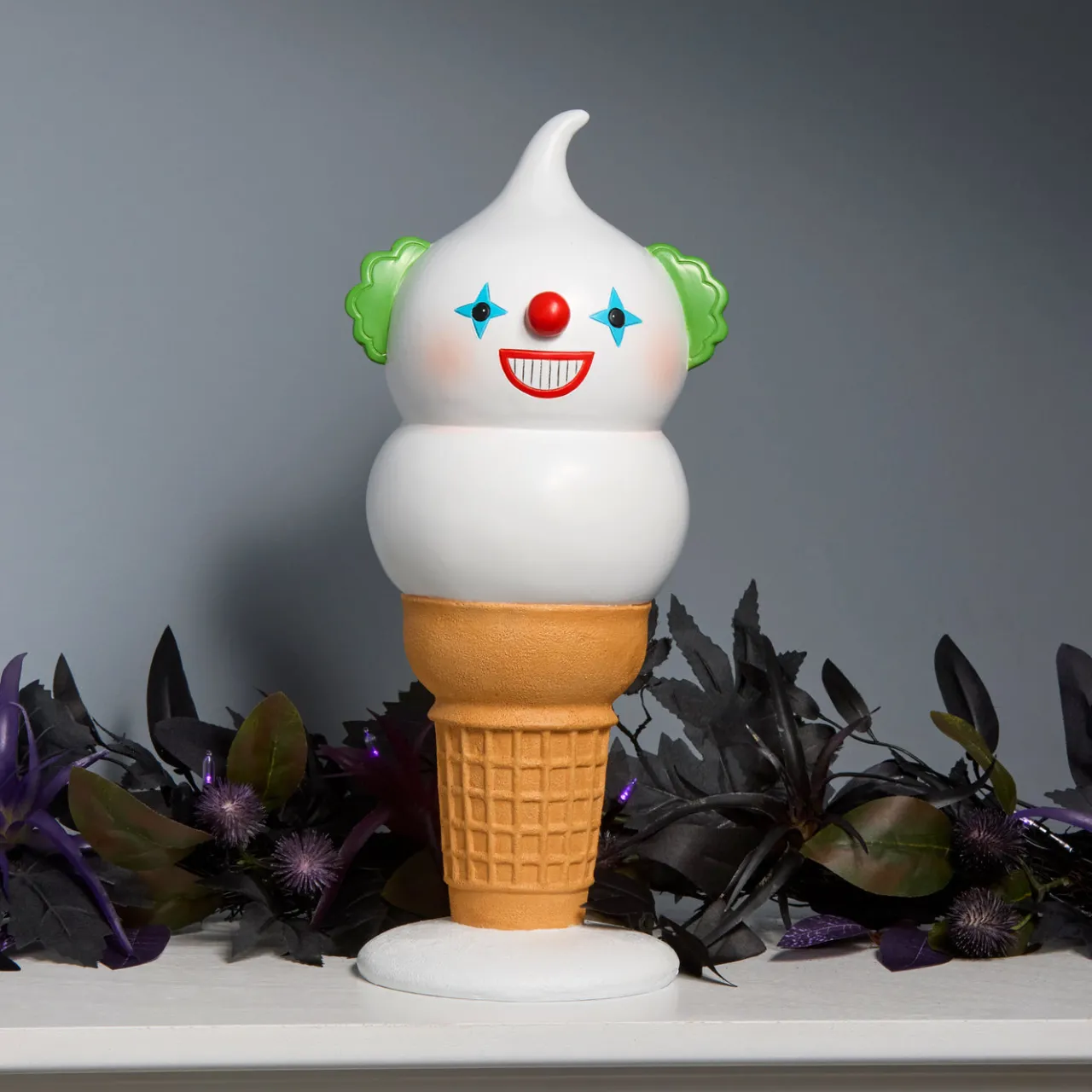 Best National Tree Company 14 in. Halloween Creepy Clown I-Scream Cone Tabletop Decoration