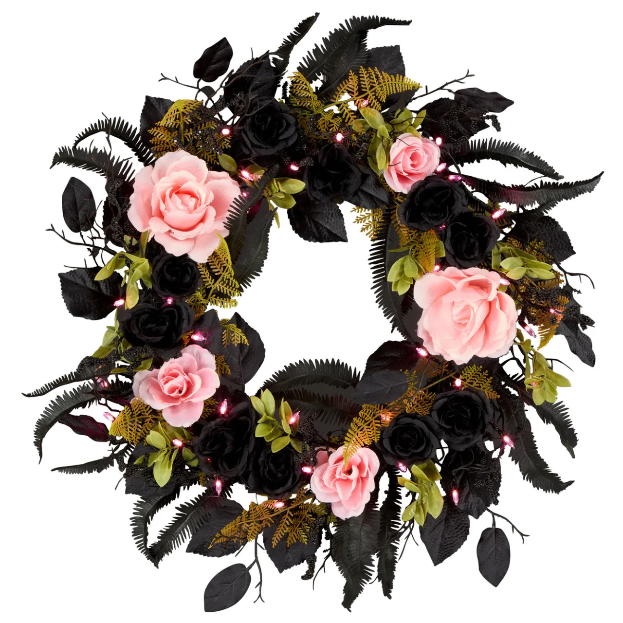 Discount National Tree Company 24 in. Halloween Cute and Creep Wreath and LED Lights
