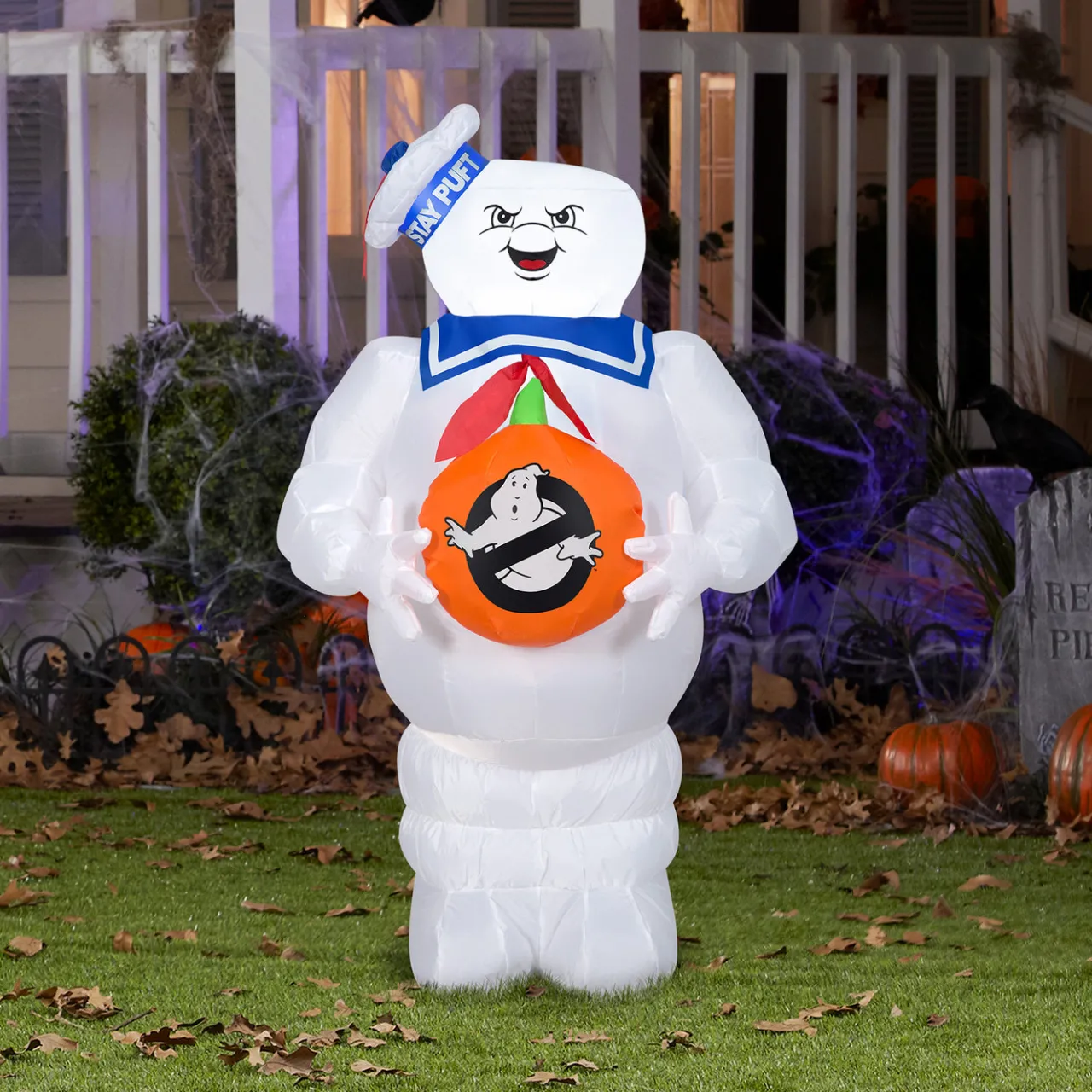 New National Tree Company 42 in. Halloween Ghostbusters Marshmallow Man Inflatable Decoration
