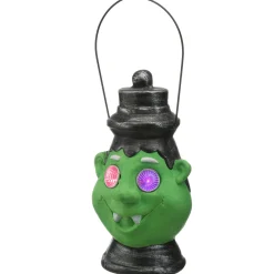 National Tree Company 12 in. Halloween Green Frankenstein Lantern with LED Lights