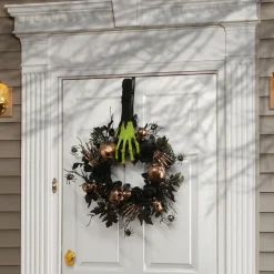 Sale National Tree Company 18 in. Halloween Green Zombie Arm and Hand Wreath Hanger