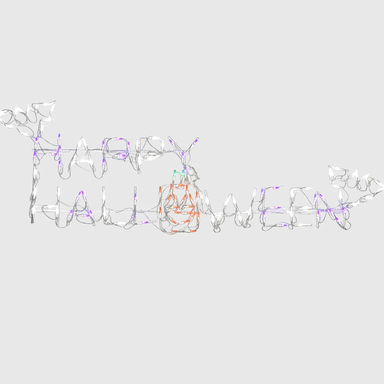 New National Tree Company 57 in. Halloween Happy Halloween Sign Lighted Sign Decoration with LED Lights