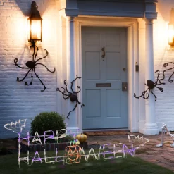New National Tree Company 57 in. Halloween Happy Halloween Sign Lighted Sign Decoration with LED Lights