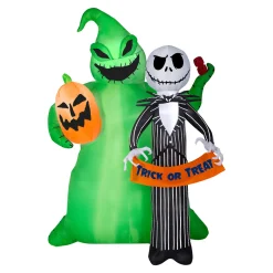 Clearance National Tree Company 78 in. Halloween Jack Skellington and Oogie Boogie Inflatable Decoration