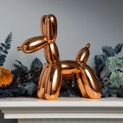 New National Tree Company 11 in. Halloween Orange Balloon Dog Figurine