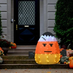 Sale National Tree Company 24 in. Halloween Pre-Lit Candy Corn Frankenstein Outdoor Decoration with LED Lights