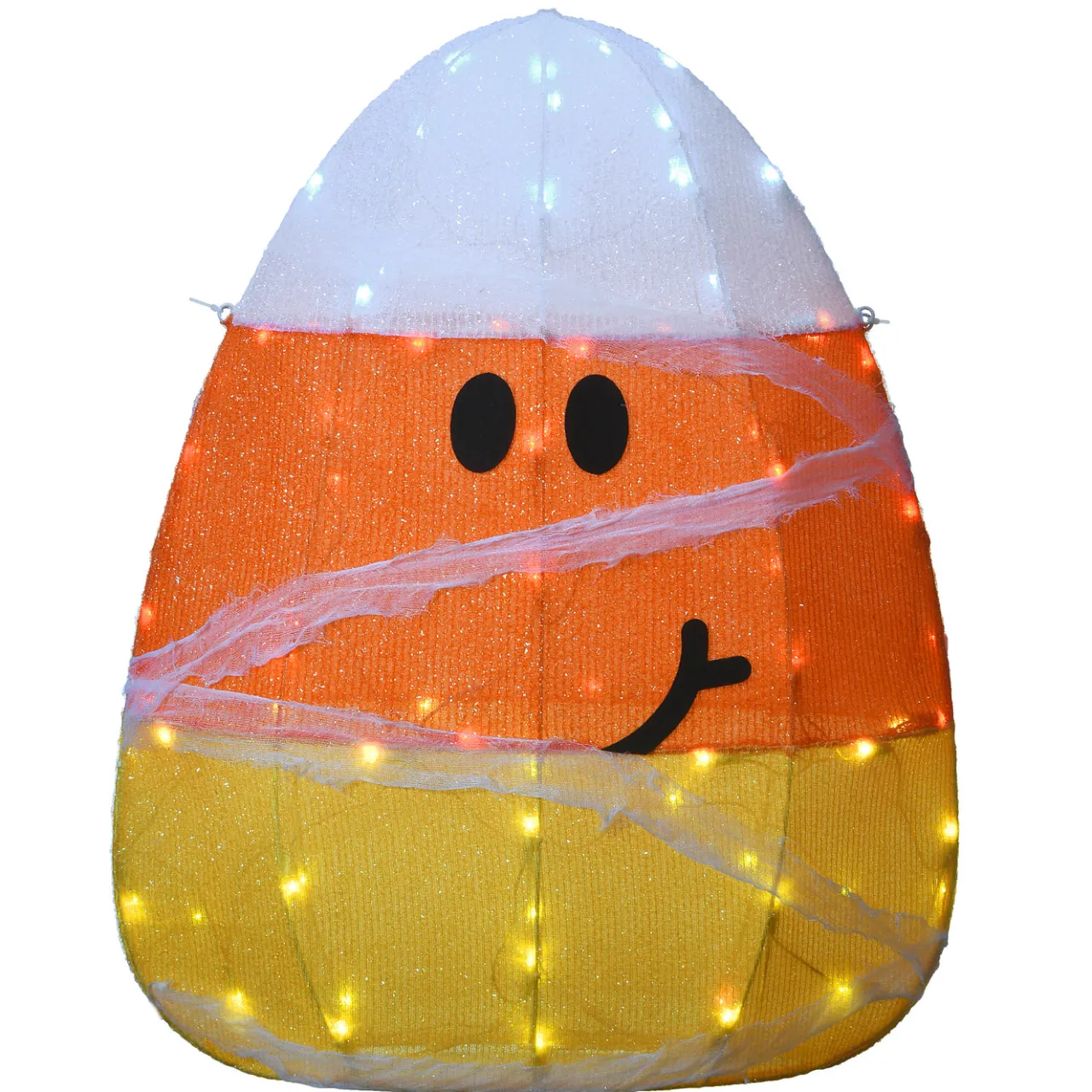 Hot National Tree Company 28 in. Halloween Pre-Lit Candy Corn Mummy Outdoor Decoration with LED Lights