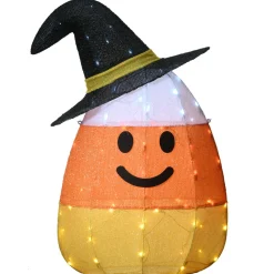 Sale National Tree Company 28 in. Halloween Pre-Lit Candy Corn Witch Outdoor Decoration with LED Lights