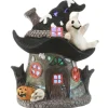 Hot National Tree Company 7 in. Halloween Pre-Lit Haunted Mushroom House Decoration with LED Lights