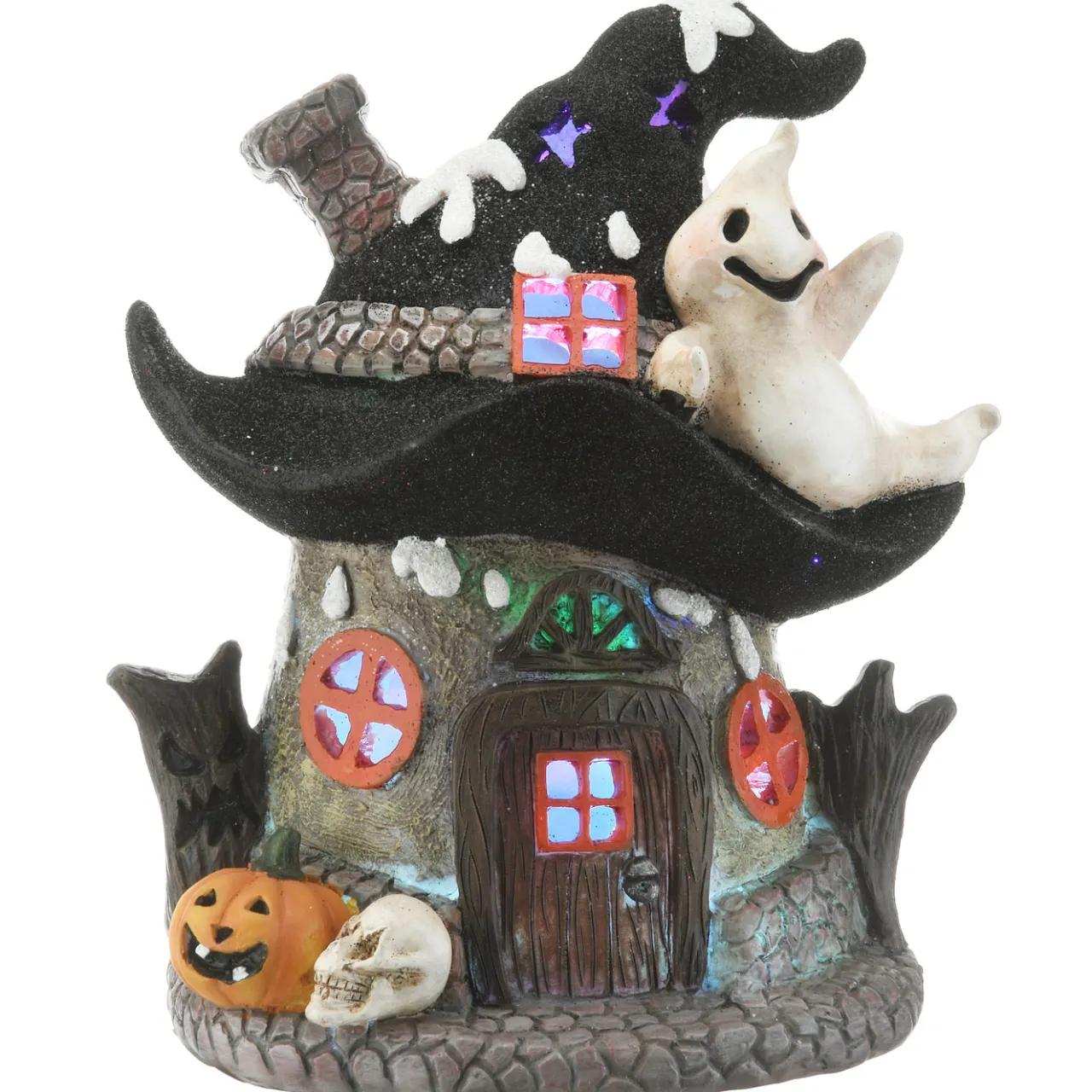 Hot National Tree Company 7 in. Halloween Pre-Lit Haunted Mushroom House Decoration with LED Lights