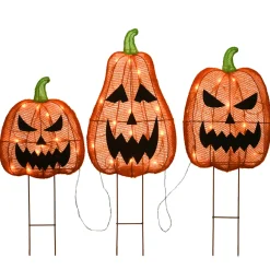 Online National Tree Company 26 in. Halloween Pre-Lit Jack-O-Lantern Garden Stakes