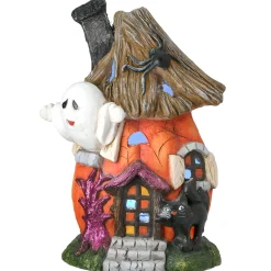 Best National Tree Company 18 in. Halloween Pre-Lit Pumpkin Haunted House Decoration with LED Lights