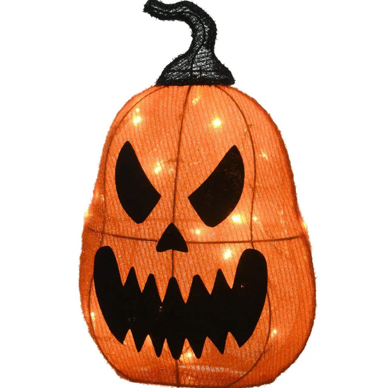 Hot National Tree Company 16 in. Halloween Pre-Lit Scary Jack-O-Lantern Outdoor Decoration with LED Lights