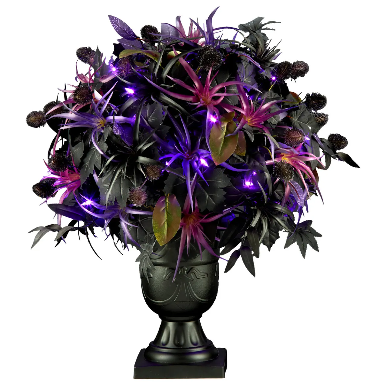 Best National Tree Company 24 in. Halloween Scare in the Air Halloween Potted Plant with LED Lights