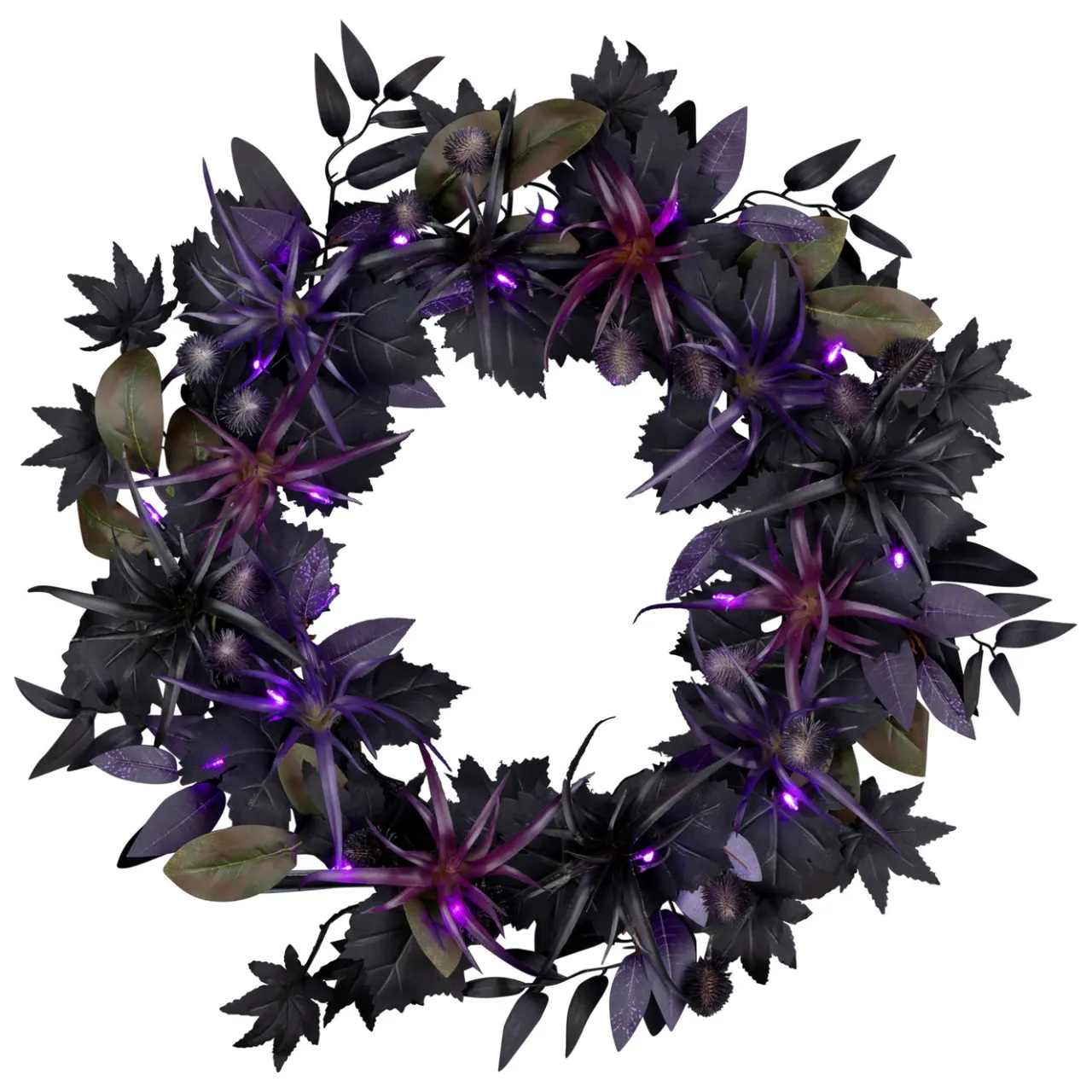 Discount National Tree Company 24 in. Halloween Scare in the Air Wreath with LED Lights