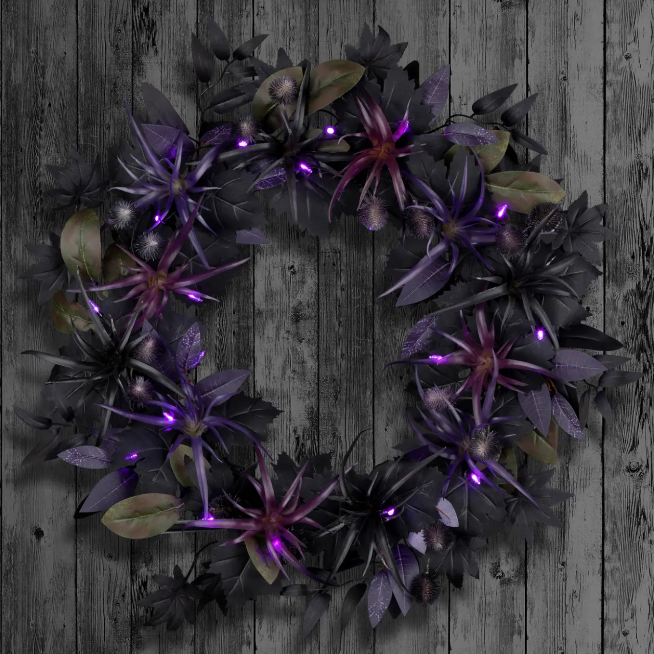 Discount National Tree Company 24 in. Halloween Scare in the Air Wreath with LED Lights