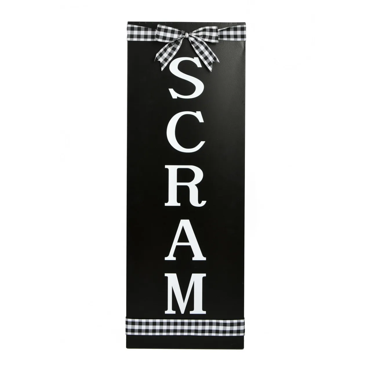 Outlet National Tree Company 30 in. Halloween Scram Hanging Porch Sign Decoration