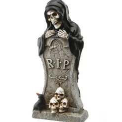 Discount National Tree Company 12 in. Halloween Skeleton Behind a Tombstone Decoration