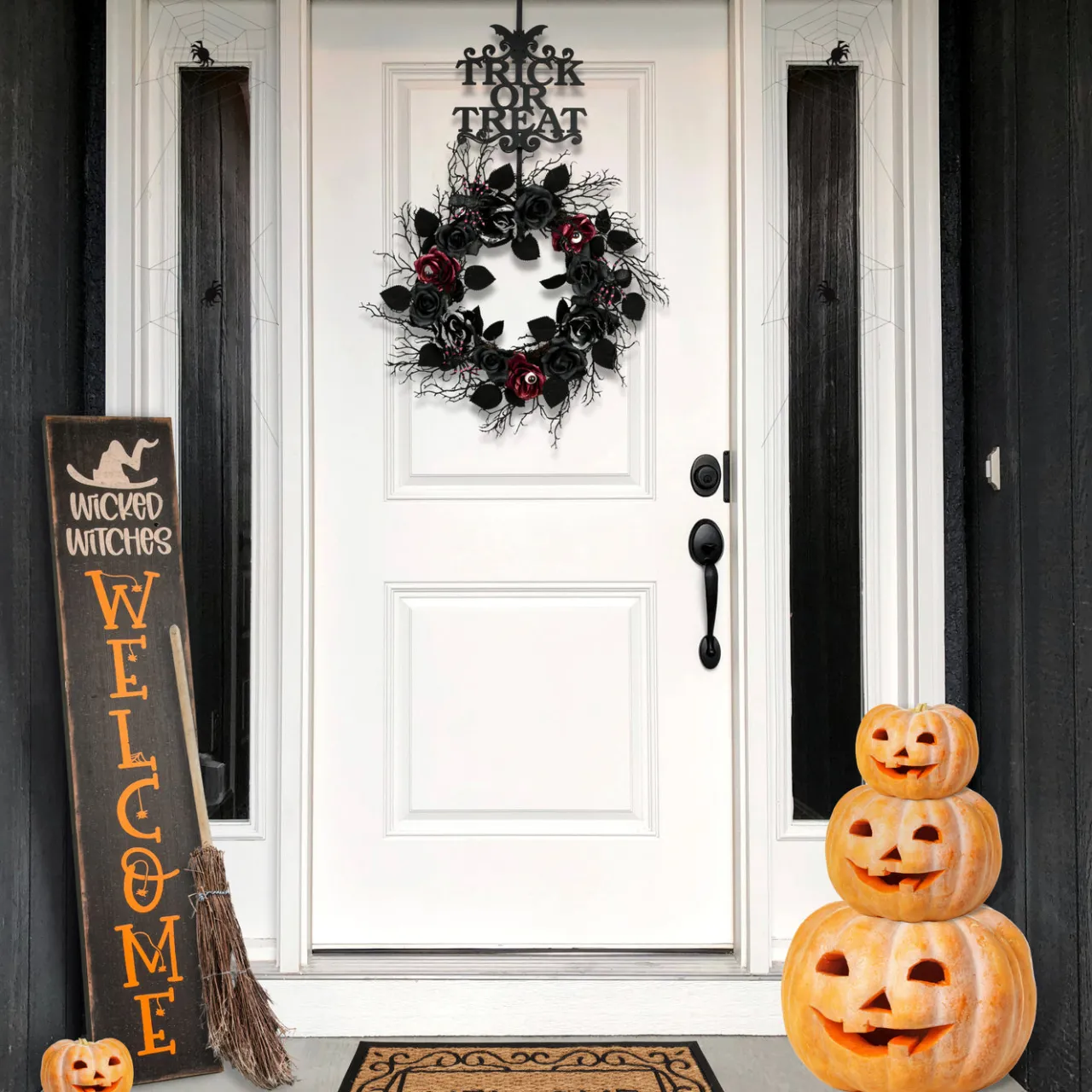 National Tree Company 19 in. Halloween Trick or Treat Metal Wreath Hanger