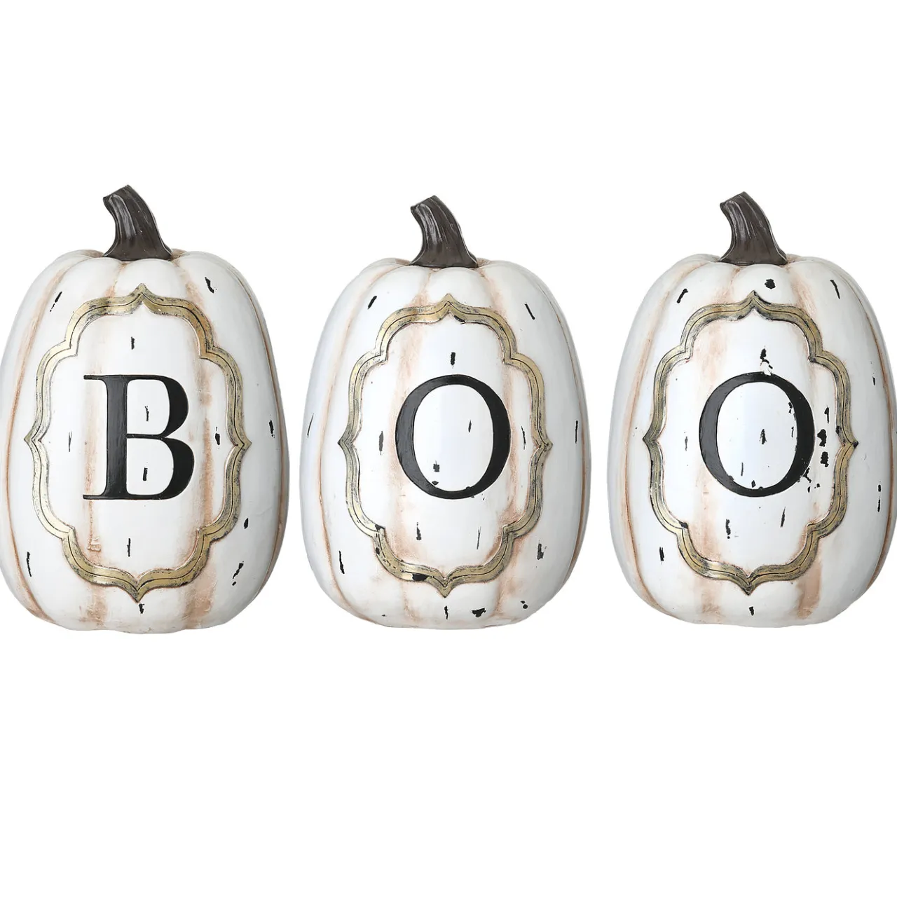 Hot National Tree Company 13 in. Halloween White Pumpkin BOO Sign Decoration