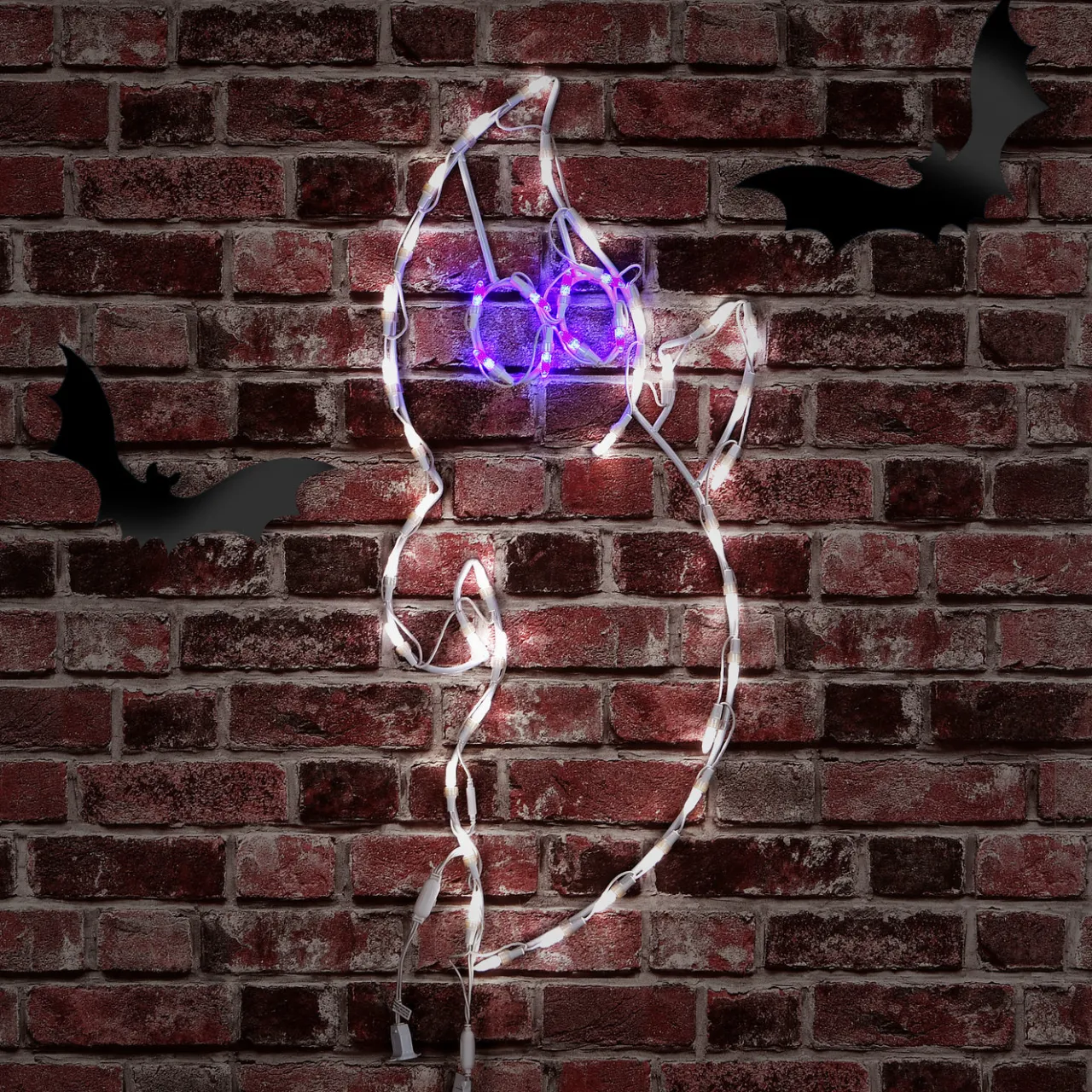Outlet National Tree Company 31 in. Hallowen Friendly Ghost Lighted Sign Decoration with LED Lights