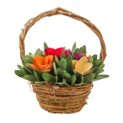 Hot National Tree Company 10 in. Handcrafted Multicolor Floral Basket