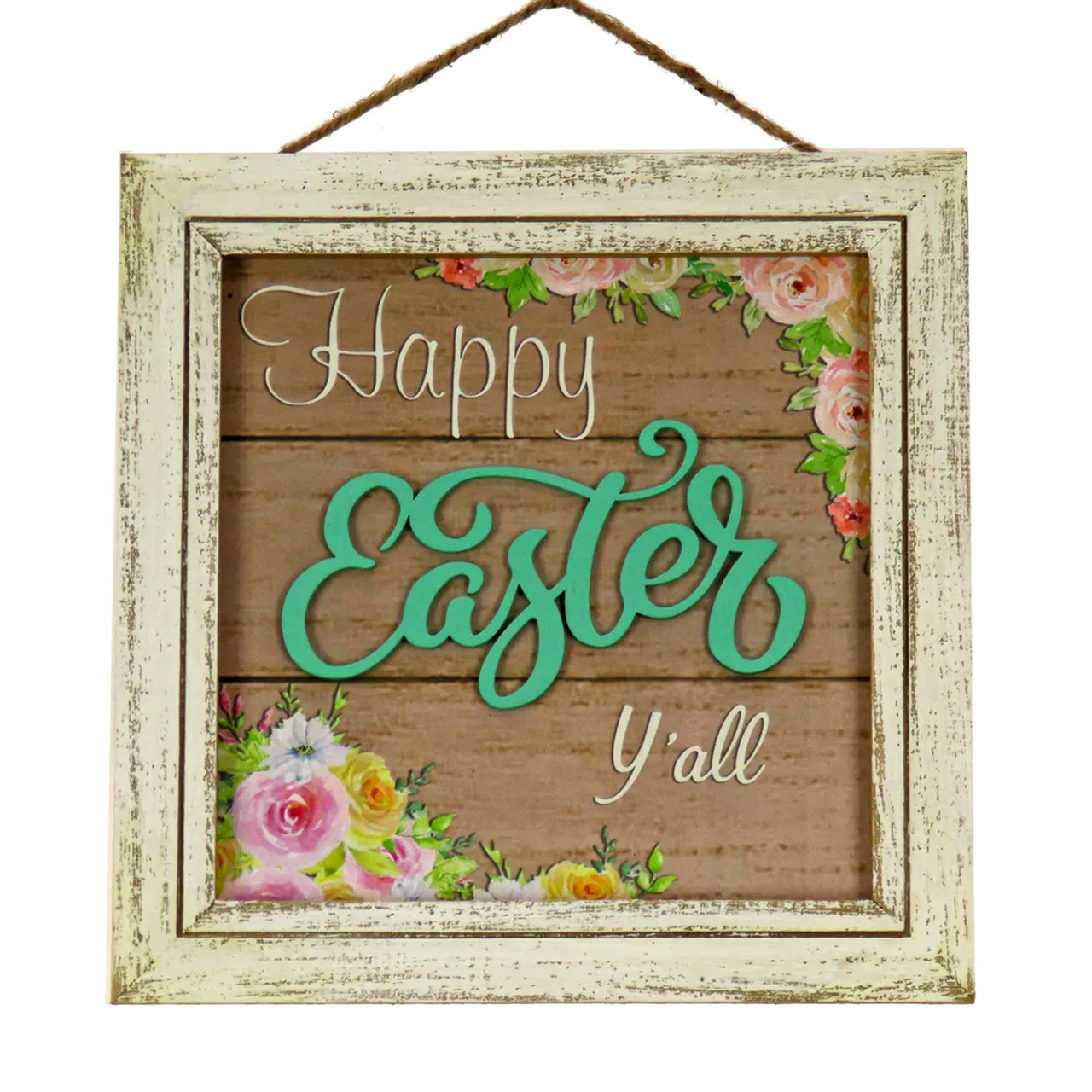 Clearance National Tree Company 10 in. Happy Easter Y'all Hanging Wall Sign Decoration