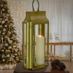 Best National Tree Company 25 in. HGTV Home Collection Antique Bronze Lantern, Large
