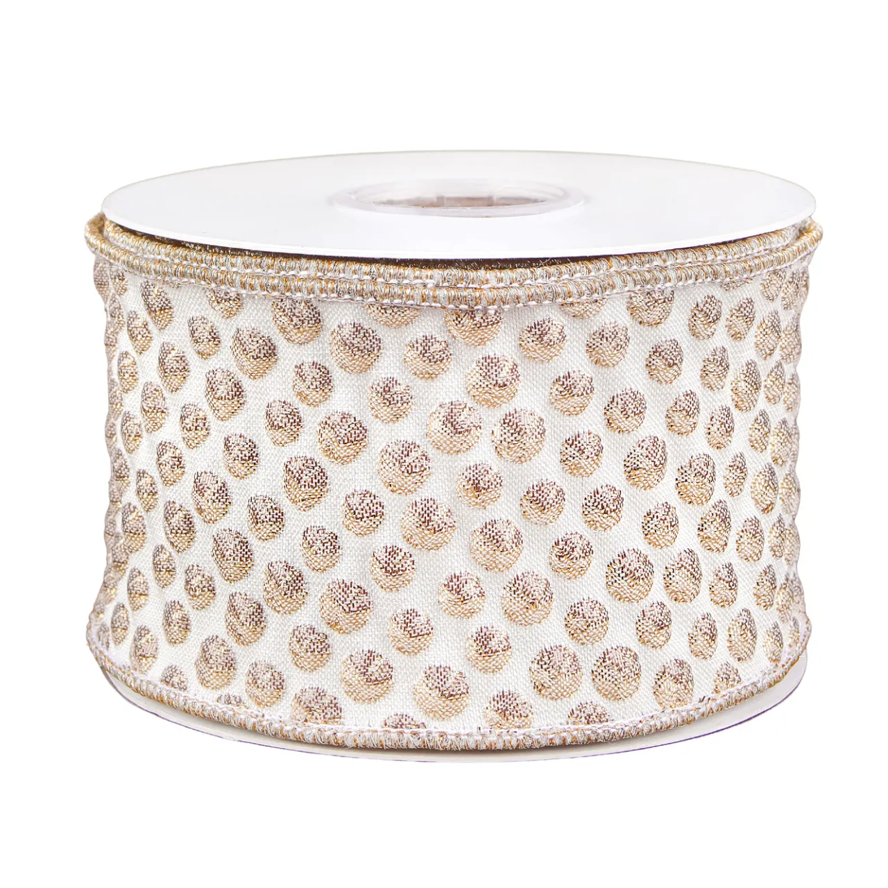 Discount National Tree Company 3 in. HGTV Home Collection Rainer Jacquard Tissue Back Ribbon, Gold
