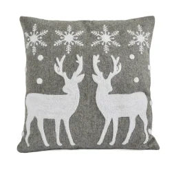 Sale National Tree Company 18 in. HGTV Home Collection Reindeer and Snowflakes Pillow