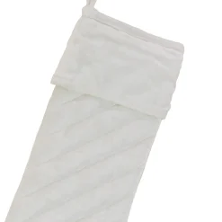 Clearance National Tree Company 19 in. HGTV Home Collection Quilted Velvet Stocking, Ivory