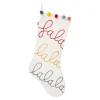 Best National Tree Company 20 in. HGTV Home Collection White Fa La La Stocking