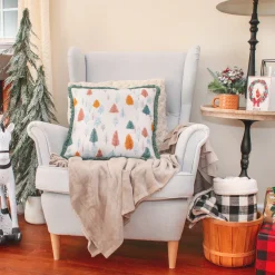 Best National Tree Company 18 in. HGTV Home Collection Whimsical Forest Christmas Pillow