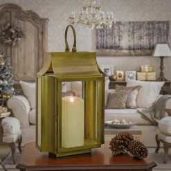Outlet National Tree Company 18 in. HGTV Home Collection Antique Bronze Lantern, Small