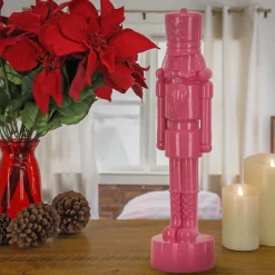 New National Tree Company 18 in. HGTV Home Collection Nutcracker Christmas Decor, Pink