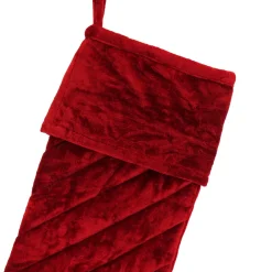 Online National Tree Company 19 in. HGTV Home Collection Quilted Velvet Stocking, Red