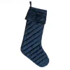 National Tree Company 19 in. HGTV Home Collection Quilted Velvet Stocking, Blue