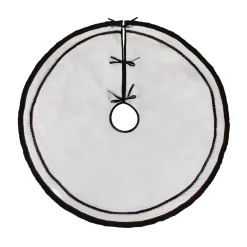 Discount National Tree Company 52 in. HGTV Home Collection White Tree Skirt with Black Trim