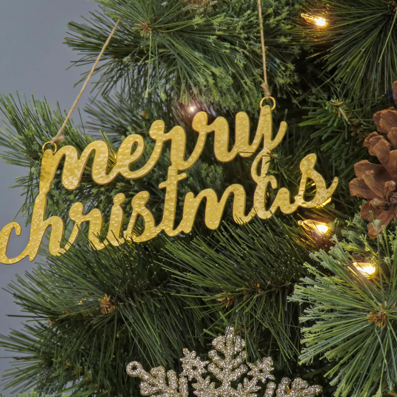 Hot National Tree Company 9 in. HGTV Home Collection Merry Christmas Metal Ornament Set