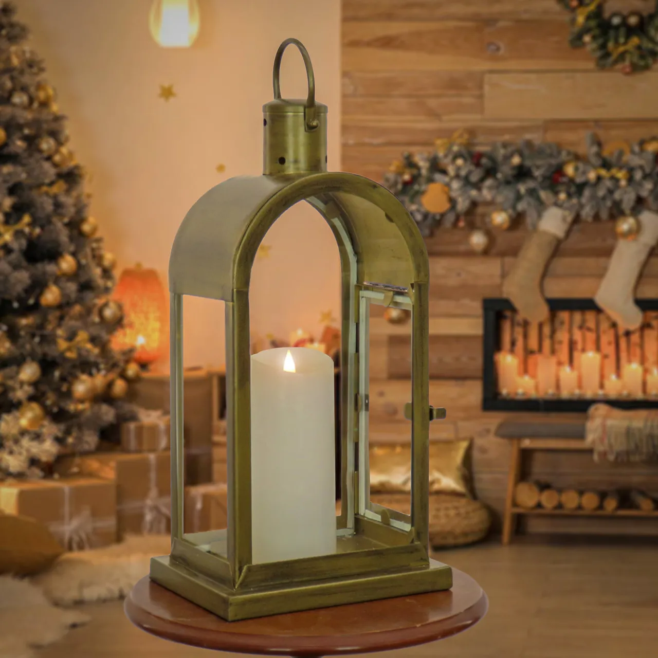 Hot National Tree Company 16 in. HGTV Home Collection Antique Bronze Arched Lantern, Small