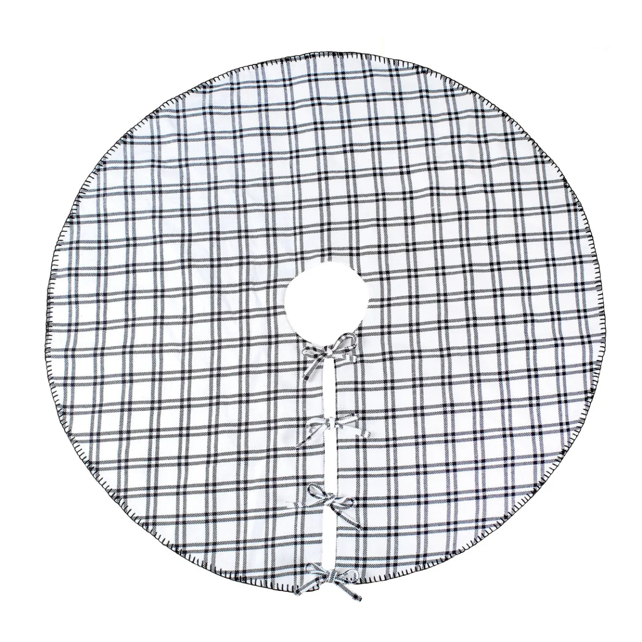 Discount National Tree Company 48 in. HGTV Home Collection Black White Ric Rac Border Tree Skirt