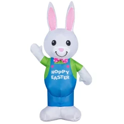 Best National Tree Company 25 in. Inflatable Waving Easter Bunny Decoration