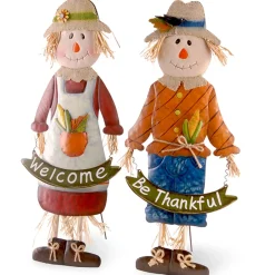 New National Tree Company 27 in. Metal Scarecrow Standing Outdoor Fall Decoration