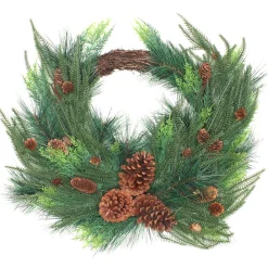 Outlet National Tree Company 26 in. Mixed Bristle Pine Decorated Wreath