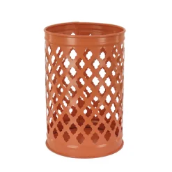Clearance National Tree Company 12 in. Modern Design and Finish Pastel Orange Outdoor Lantern Candleholder
