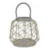 Clearance National Tree Company 10 in. Modern Design and Finish Glacier Gray Outdoor Lantern Candleholder