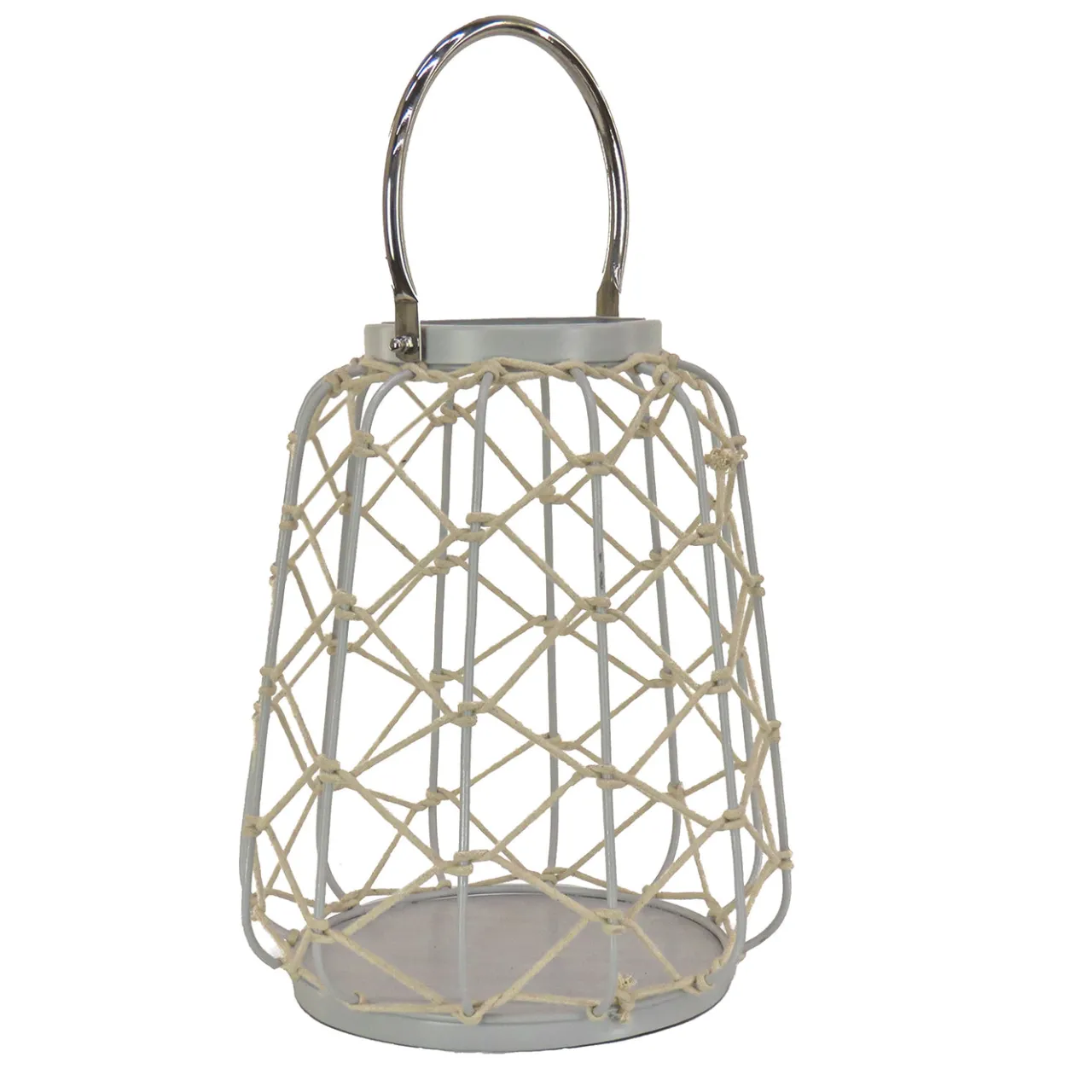 National Tree Company 12 in. Modern Design and Finish Glacier Gray Outdoor Lantern Candleholder