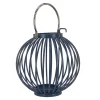 National Tree Company 11 in. Modern Design and Finish Dark Blue Outdoor Lantern Candleholder